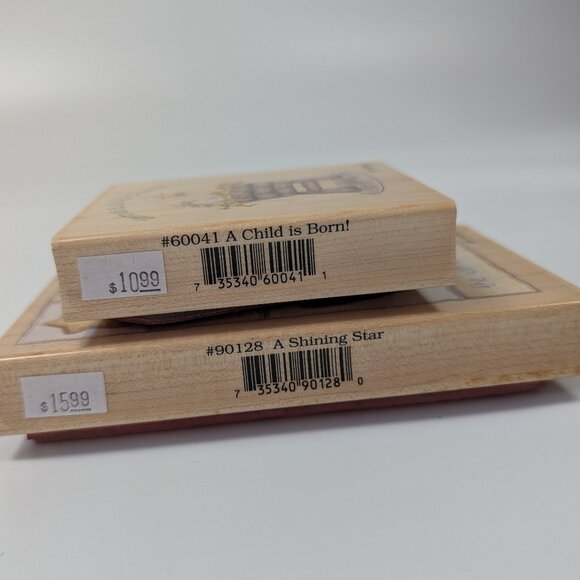 Heidi Satterberg Stamps Happen Inc Christmas Stamp Lot of 2 Rubber Stamps - Picture 6 of 8